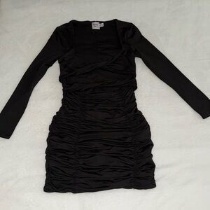Princess Polly black tight fitted long sleeved rouge mini dress US size 4